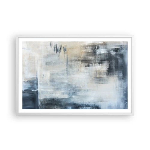 Affisch i vit ram - Bakom en blå slöja - 91x61 cm