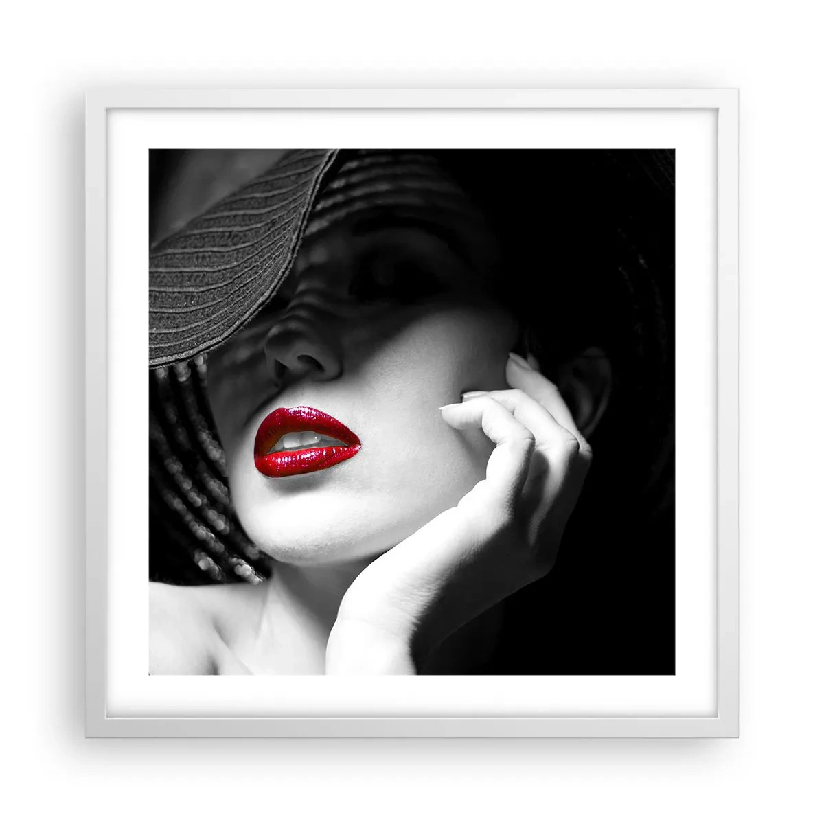 Affisch i vit ram - En studie i scharlakansröd - 50x50 cm