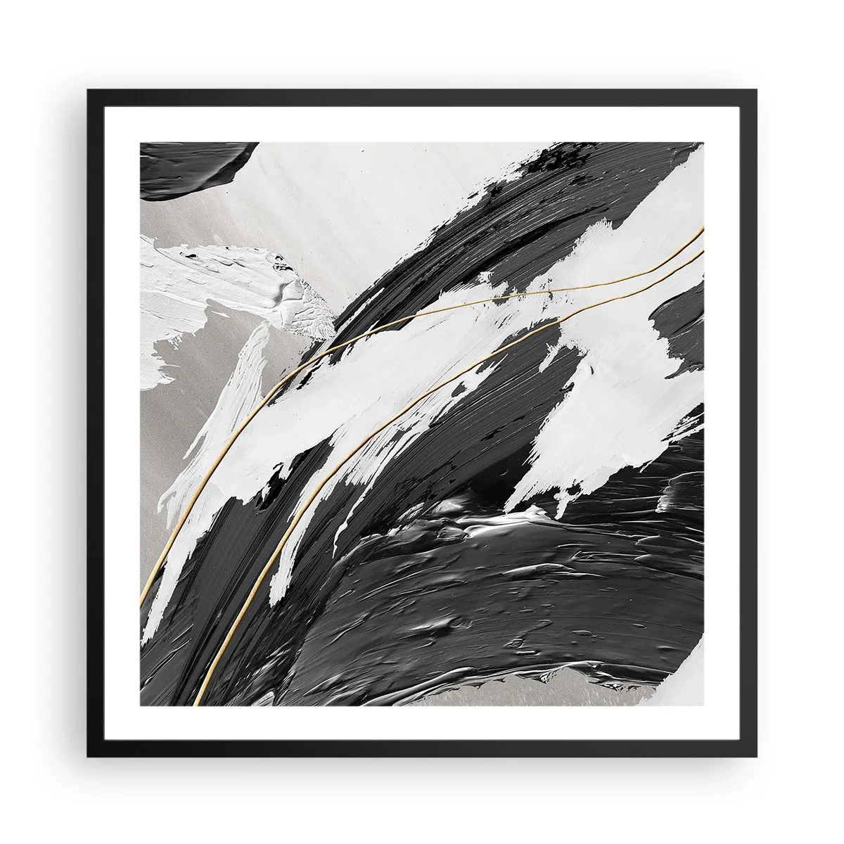 Affisch i svart ram - Storslagen abstraktion - 60x60 cm