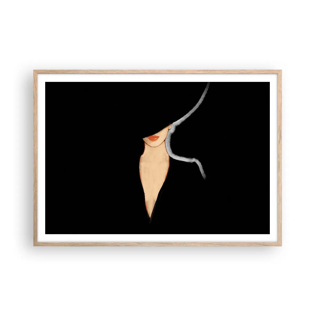 Affisch i ram av ljusek - Elegans och stil - 100x70 cm