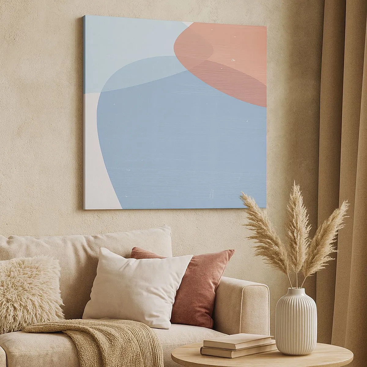 Canvastavla - Bild på duk - Pastellfärgade relationer - 30x30 cm