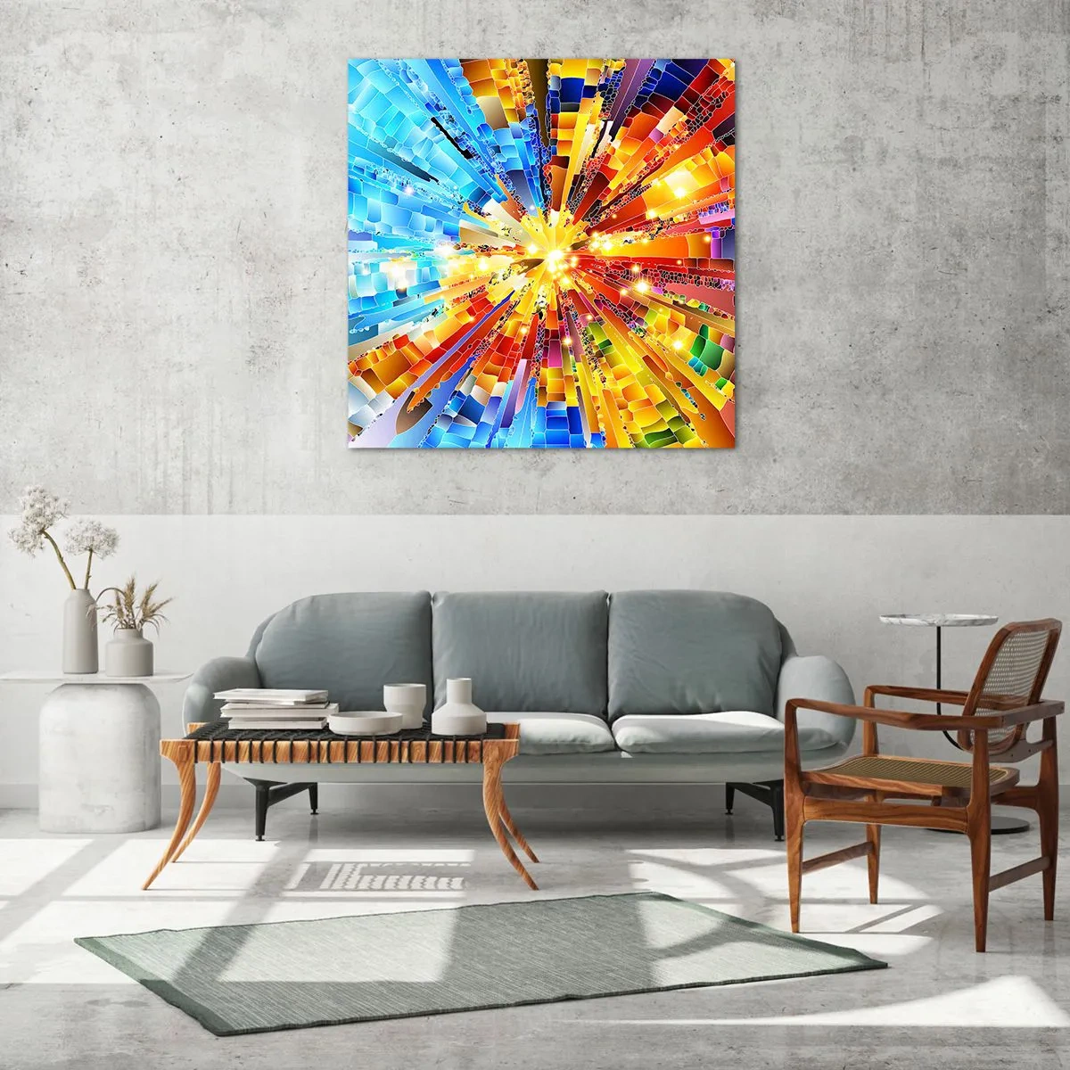 Glastavla - Bild på glas - In medias res - 40x40 cm
