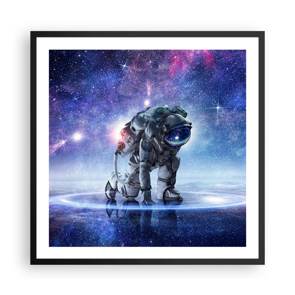 Affisch i svart ram - Stjärnig himmel över mig - 60x60 cm