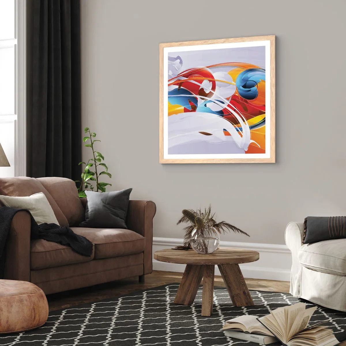 Affisch i ram av ljusek - Elementens dans - 40x40 cm