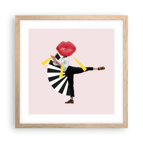 Affisch i ram av ljusek - Surrealistisk pop-art - 40x40 cm