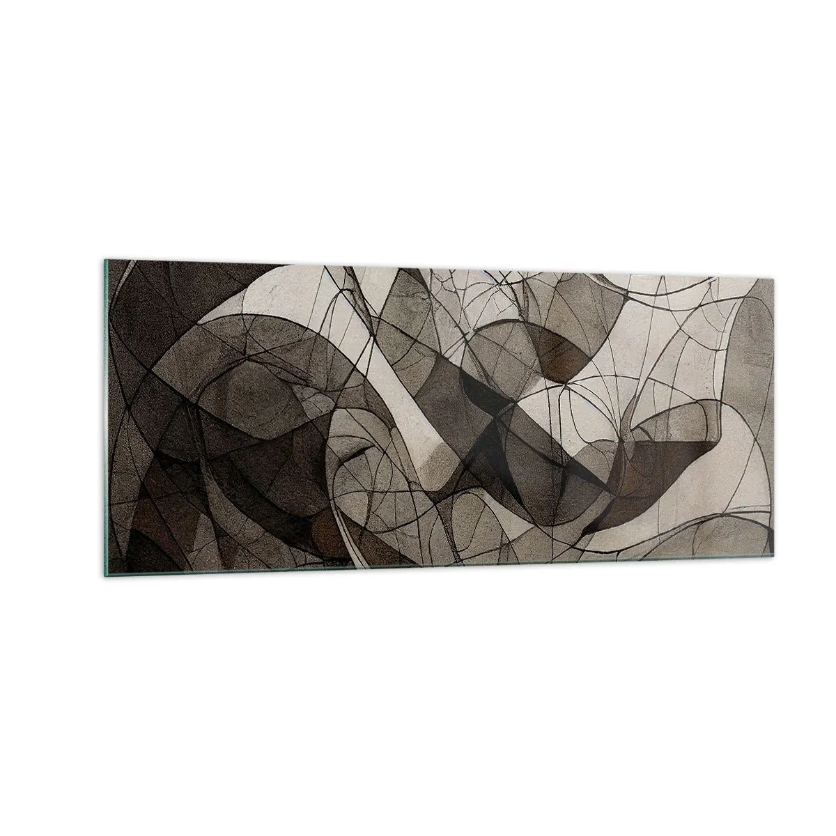 Glastavla - Bild på glas - Cirkulation av jordens färger - 100x40 cm