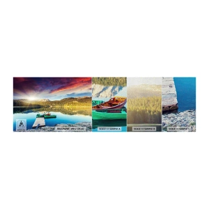 Provbit av fototapet Premium Canvas - Vid spegelklart vatten - Landskap, Berg, Skog - 100x30 cm