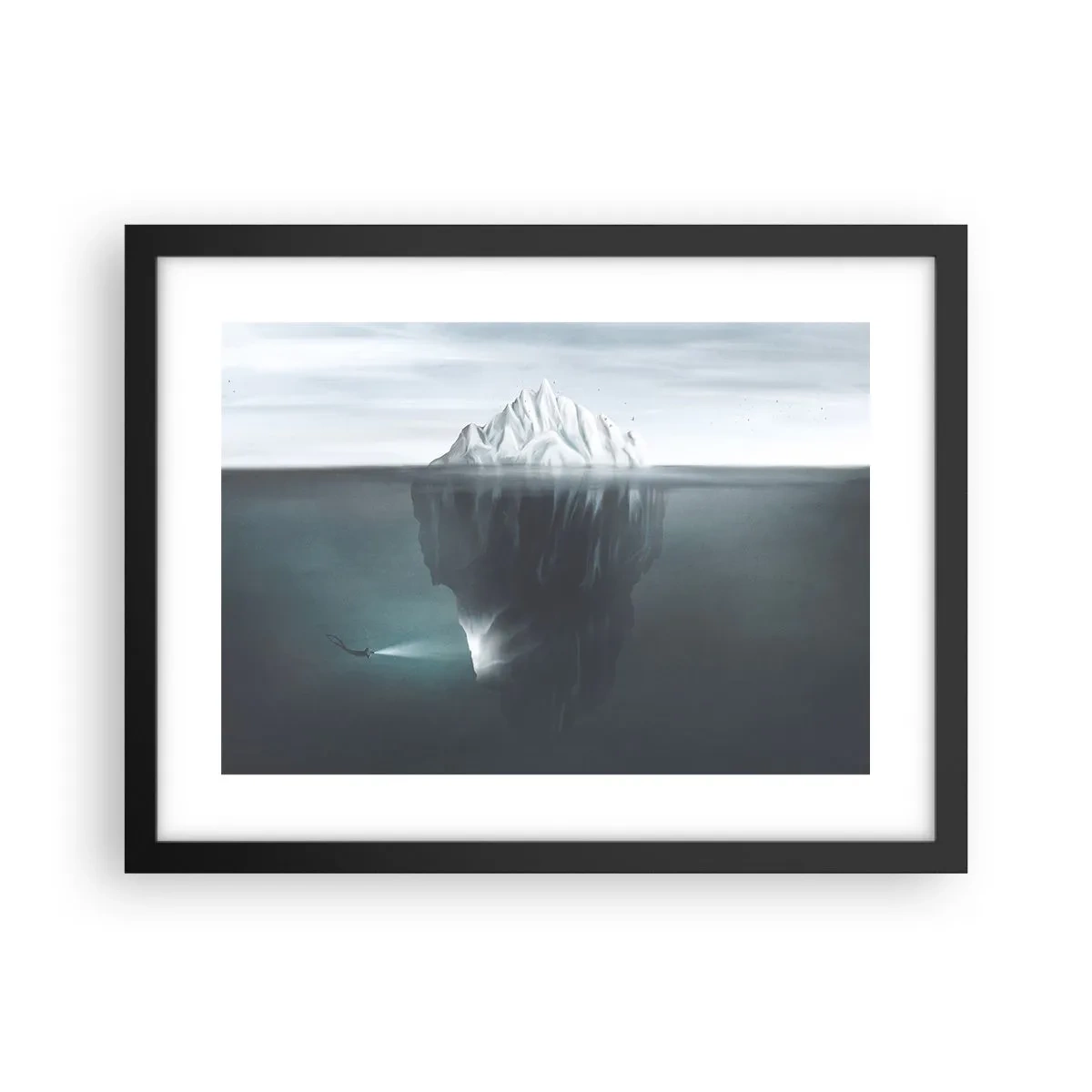 Affisch i svart ram - Undervattensmysterium - 40x30 cm
