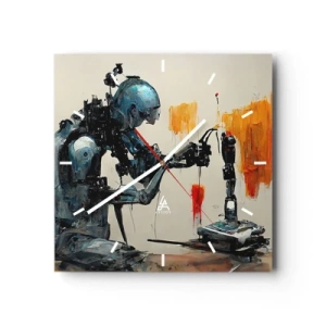 Väggklocka - Klocka på glas - Kommer i morgon... - 30x30 cm