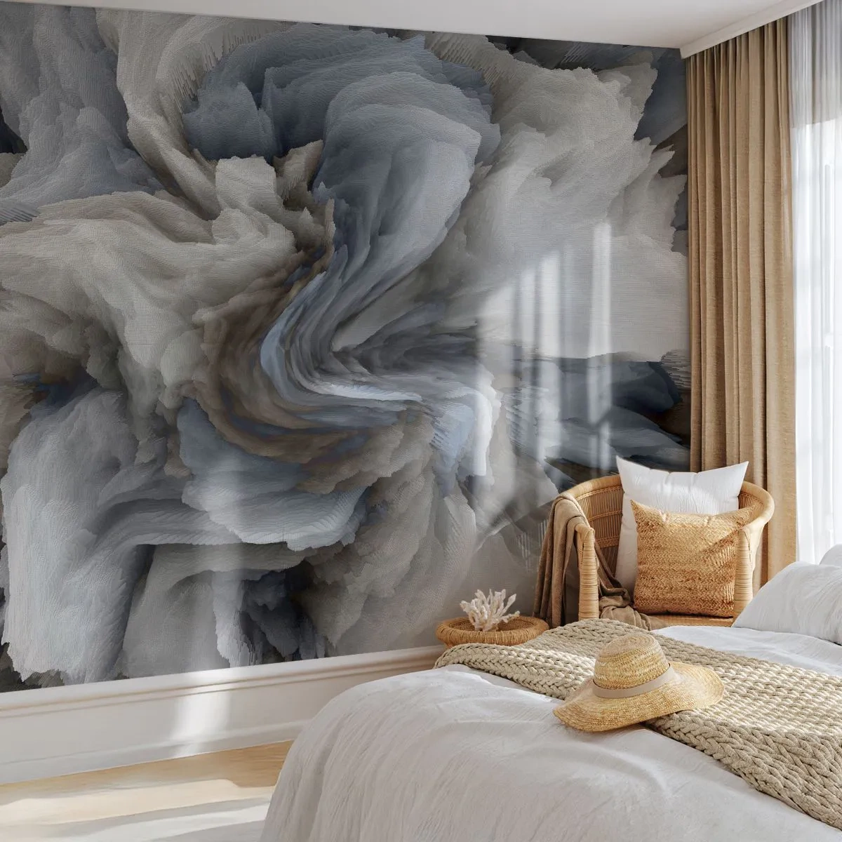 Fototapet Premium Sand - Sten och blomma - 3D, Tredimensionell, Bit - 250x175 cm