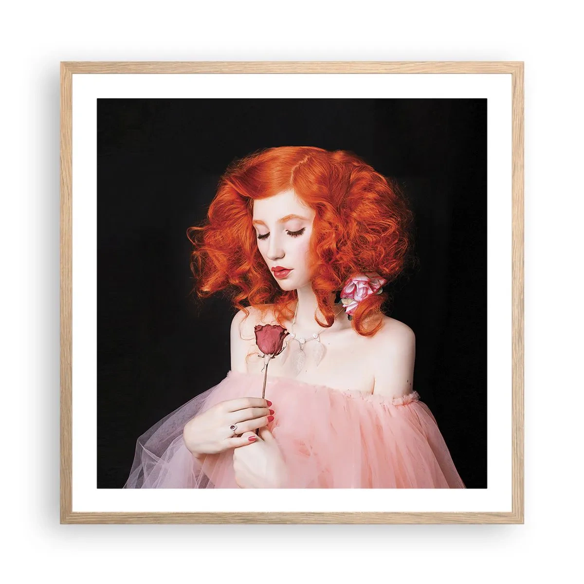 Affisch i ram av ljusek - I Barockstil - 60x60 cm