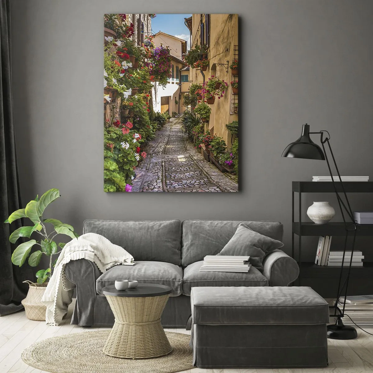Canvastavla - Bild på duk - Italiensk gränd - 50x70 cm