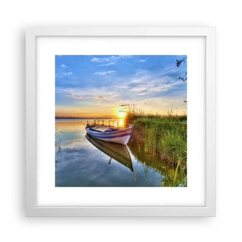 Affisch i vit ram - Uppfyllda drömmars vik - 30x30 cm