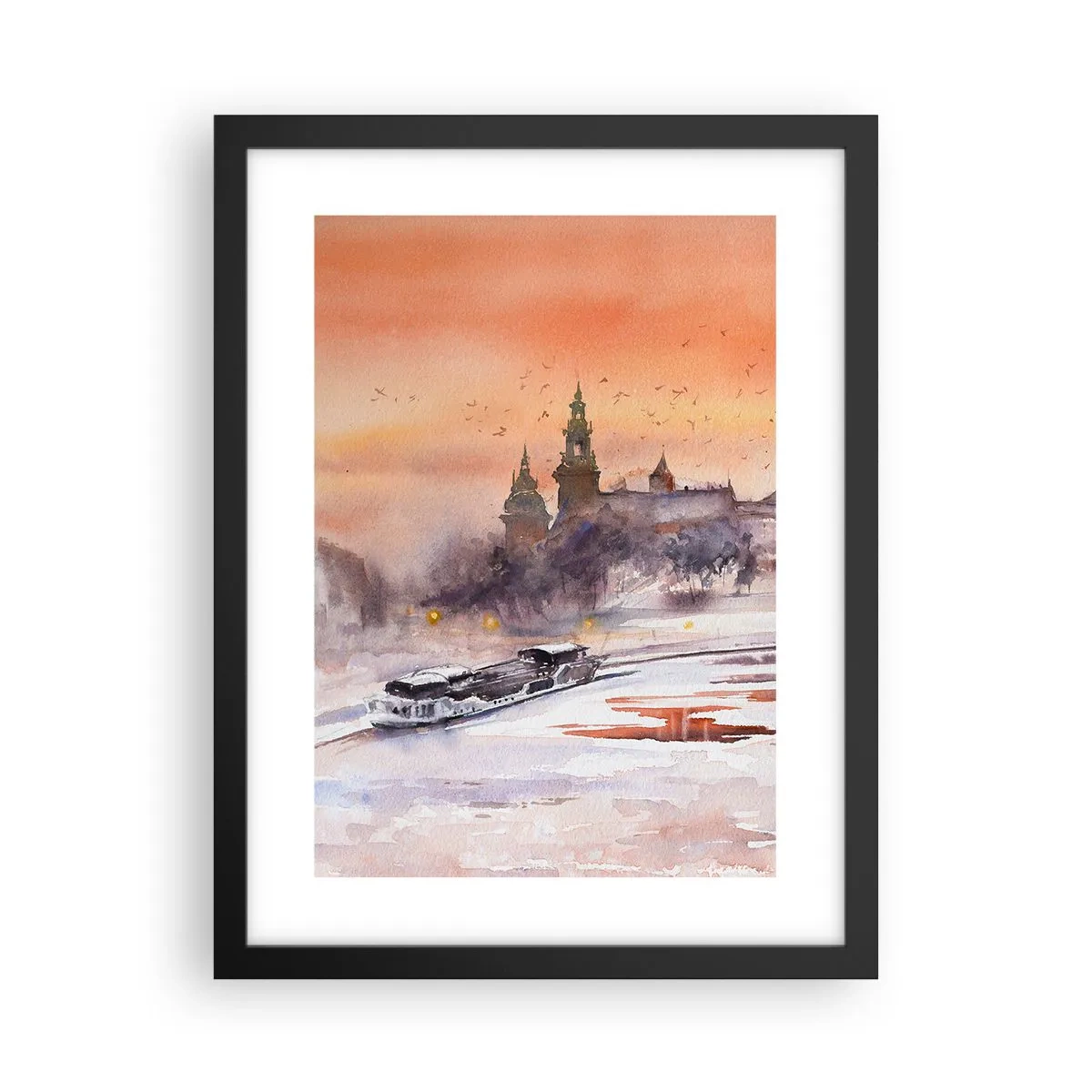 Affisch i svart ram - Kunglig solnedgång - 30x40 cm