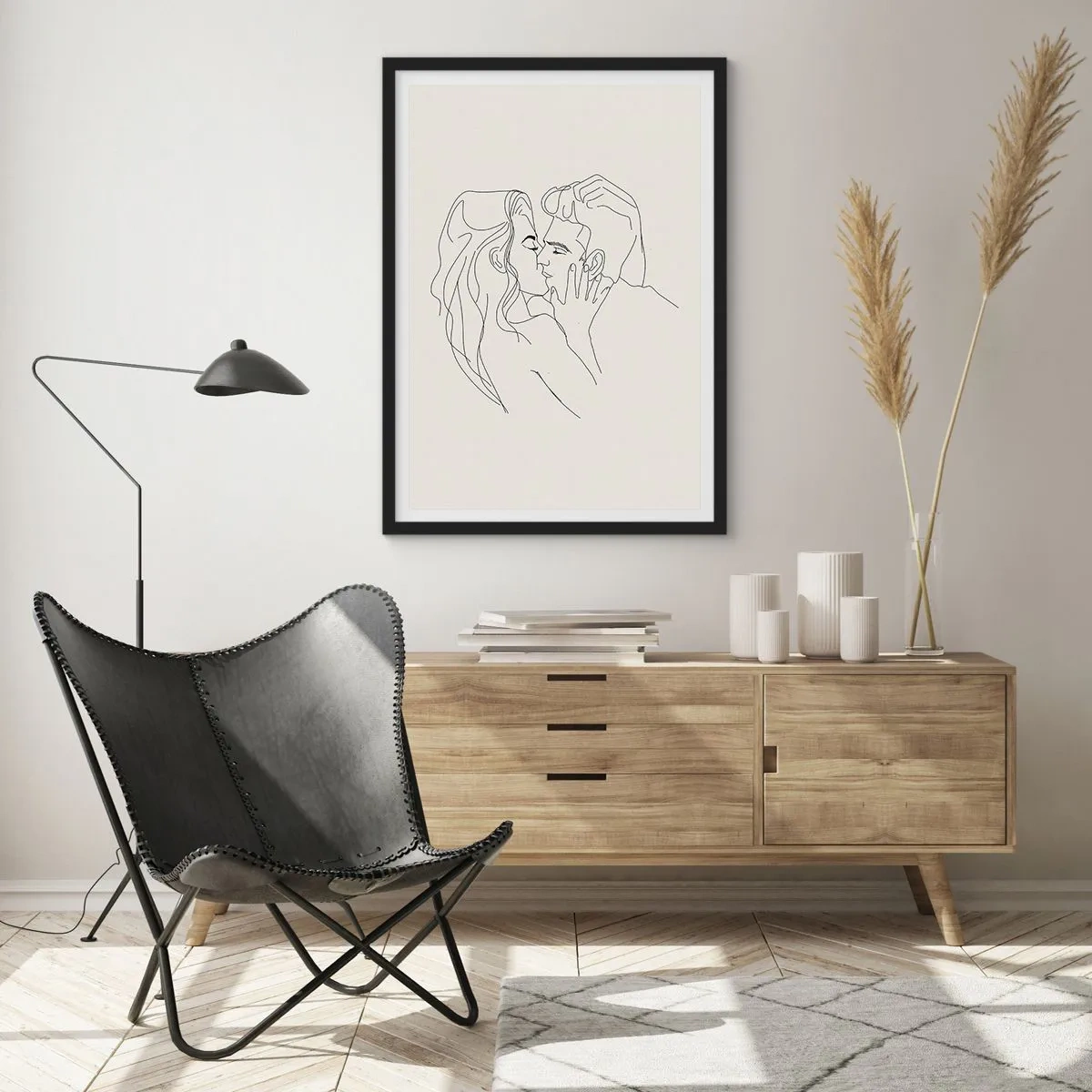 Affisch i svart ram - I kärlekens famn - 30x40 cm