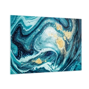 Glastavla - Bild på glas - Blå virvel - 100x70 cm