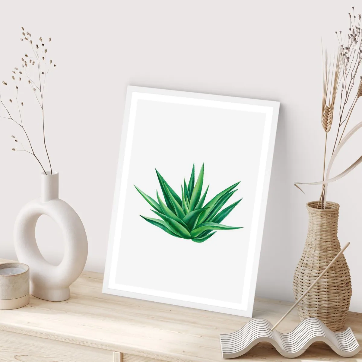 Affisch i vit ram - Grönt - styrka - liv - 70x100 cm
