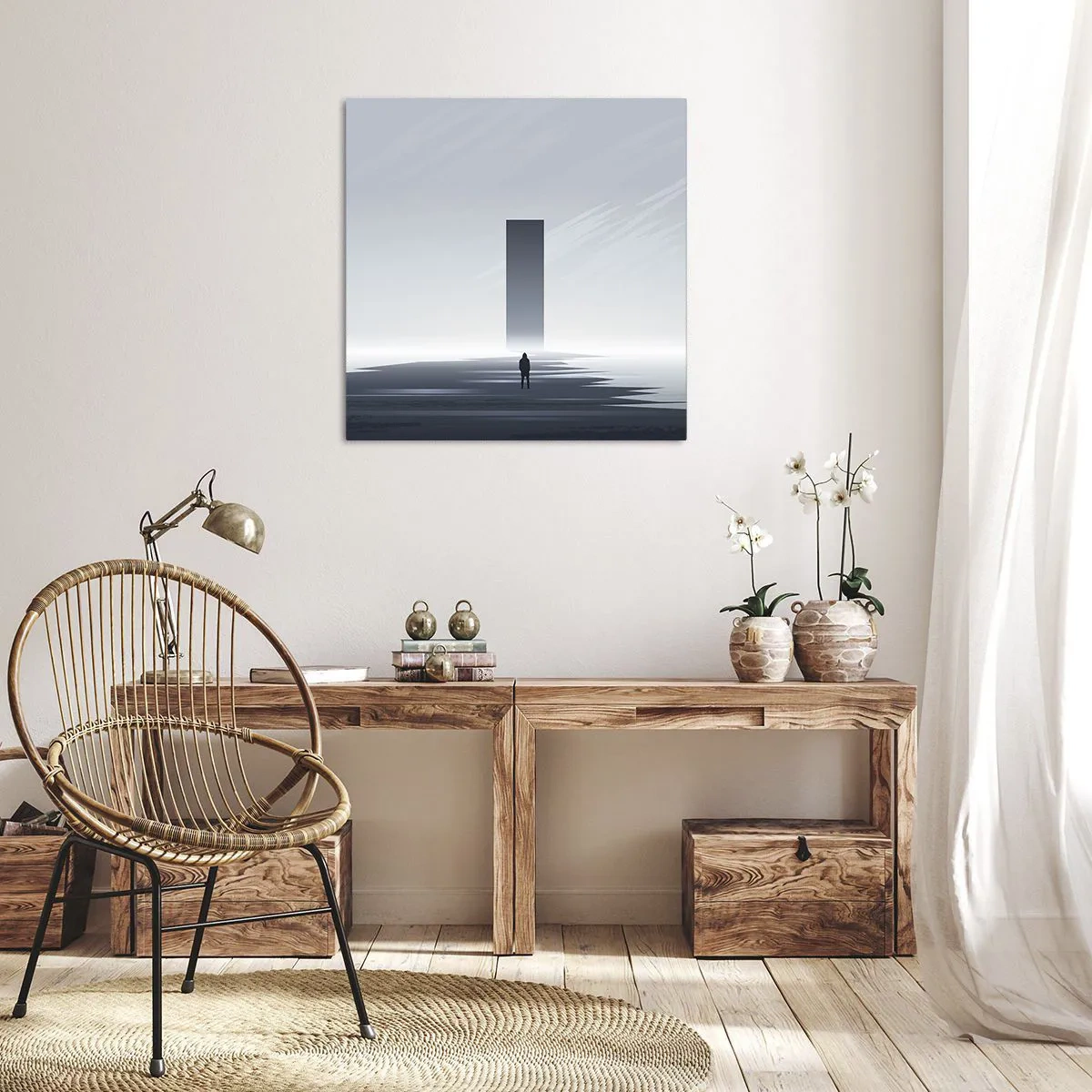 Canvastavla - Bild på duk - Möjlighet eller hot? - 50x50 cm