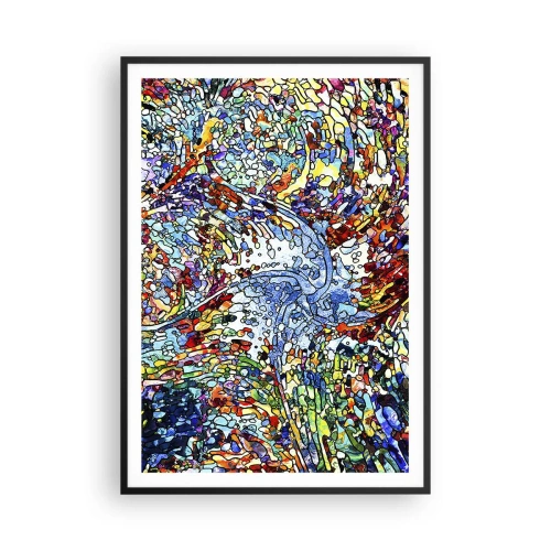 Affisch i svart ram - Glasmålning - droppar - 70x100 cm