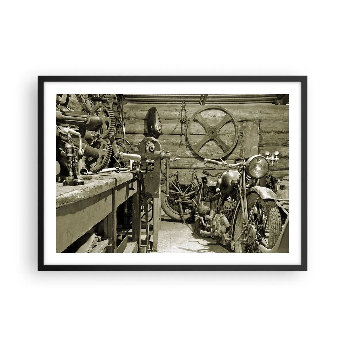 Affisch i svart ram - I onkel Lasses skjul - 70x50 cm