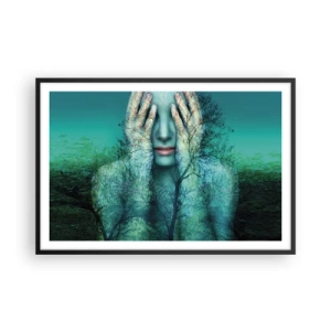 Affisch i svart ram - Doppad i blått - 91x61 cm