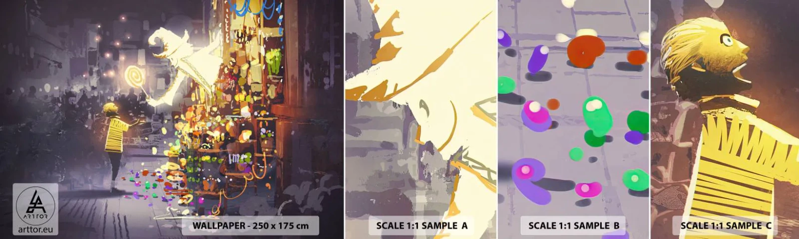 Provbit av självhäftande fototapet Deluxe Sticker - Trolldom existerar - Abstraktion, Fantasi, För barn - 100x30 cm