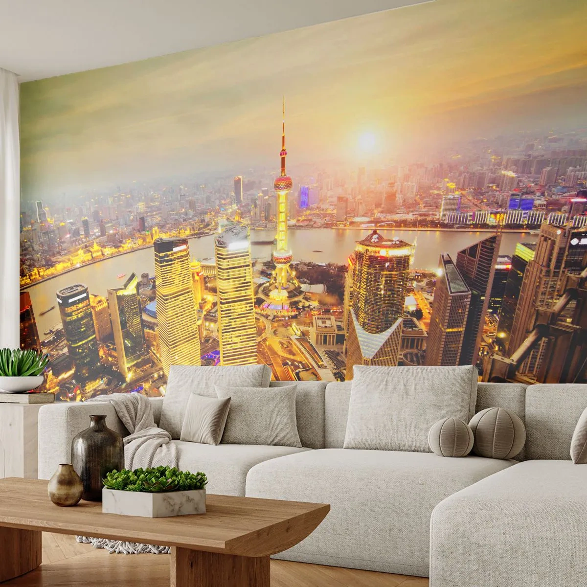 Fototapet Premium Canvas - Asiatisk dröm - Stad, Landskap, Arkitektur - 300x210 cm