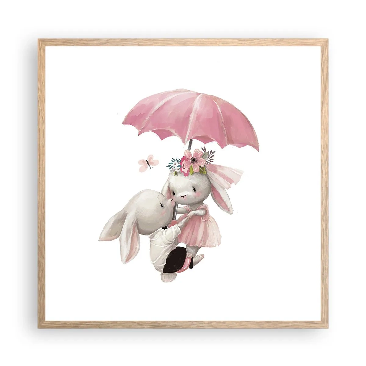 Affisch i ram av ljusek - Det är just kärlek - 60x60 cm