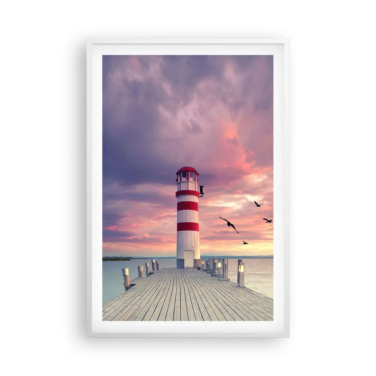 Affisch i vit ram - Dags att bege sig till hamnen - 61x91 cm