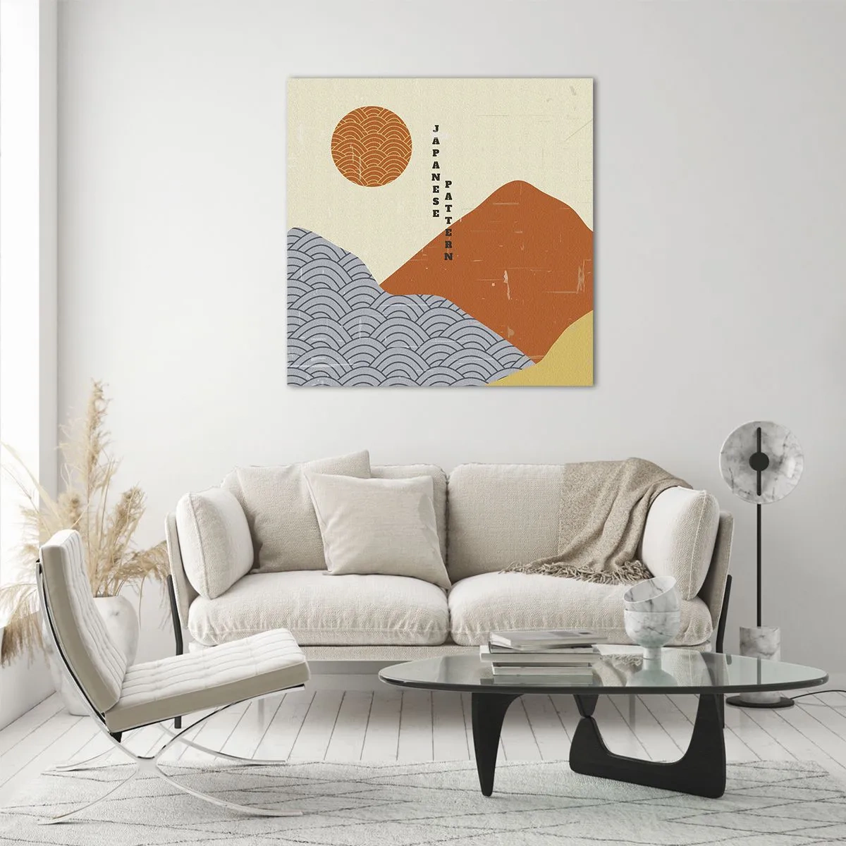 Glastavla - Bild på glas - I den japanska andan - 70x70 cm