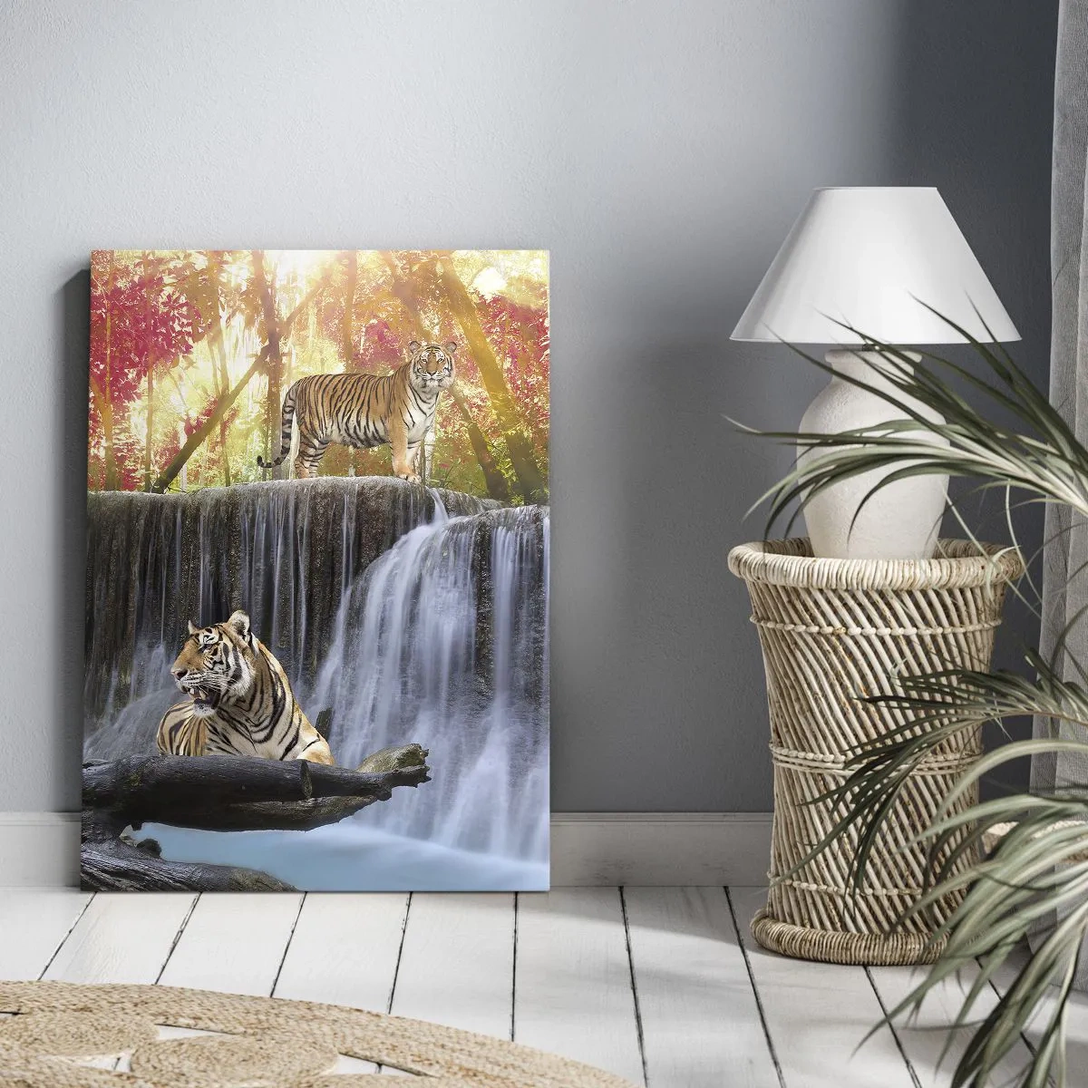Canvastavla - Bild på duk - Surrealistiskt landskap    - 55x100 cm