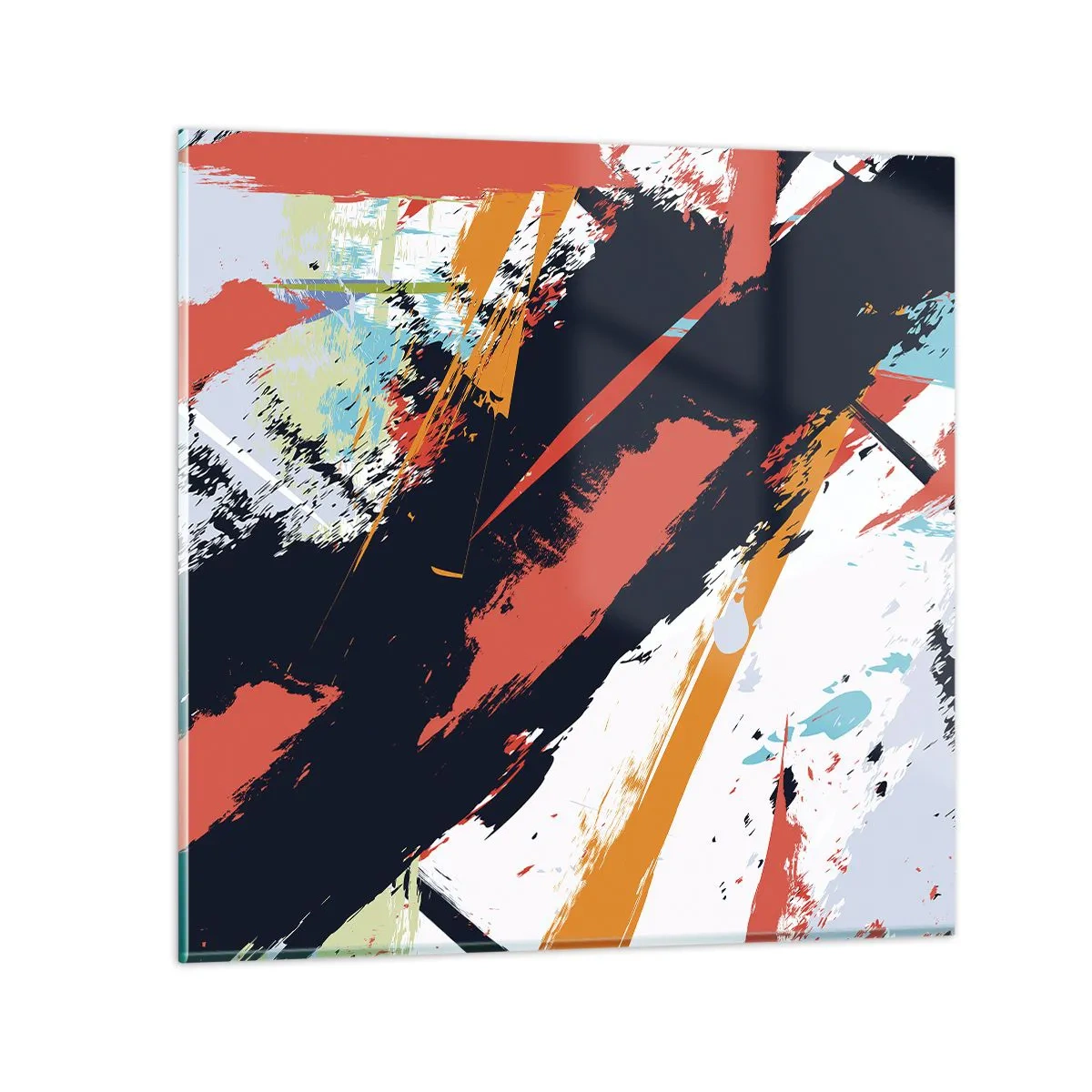 Glastavla - Bild på glas - Dynamisk komposition - 40x40 cm