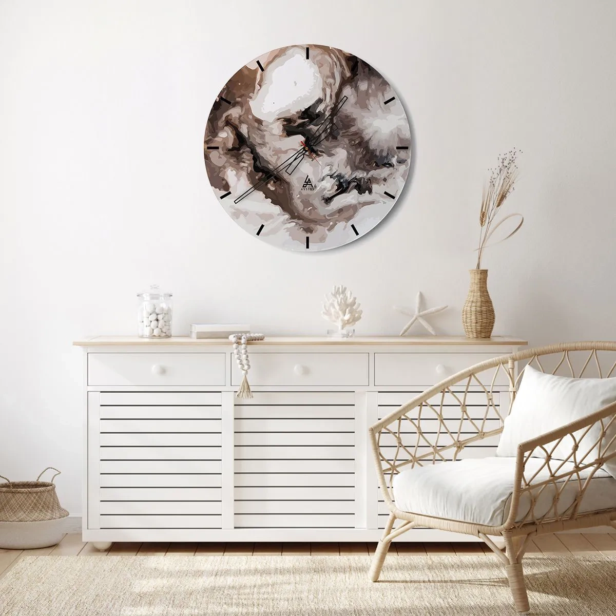 Väggklocka - Klocka på glas - En galax födelse - 30x30 cm