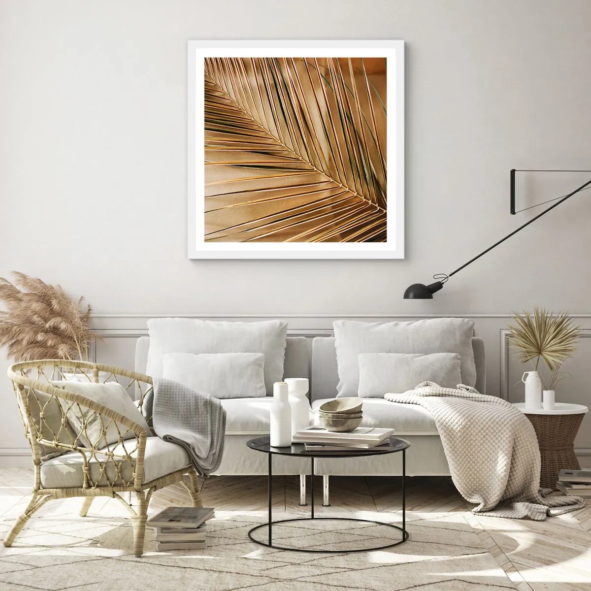 Affisch i vit ram - Naturlig pelargång - 40x40 cm