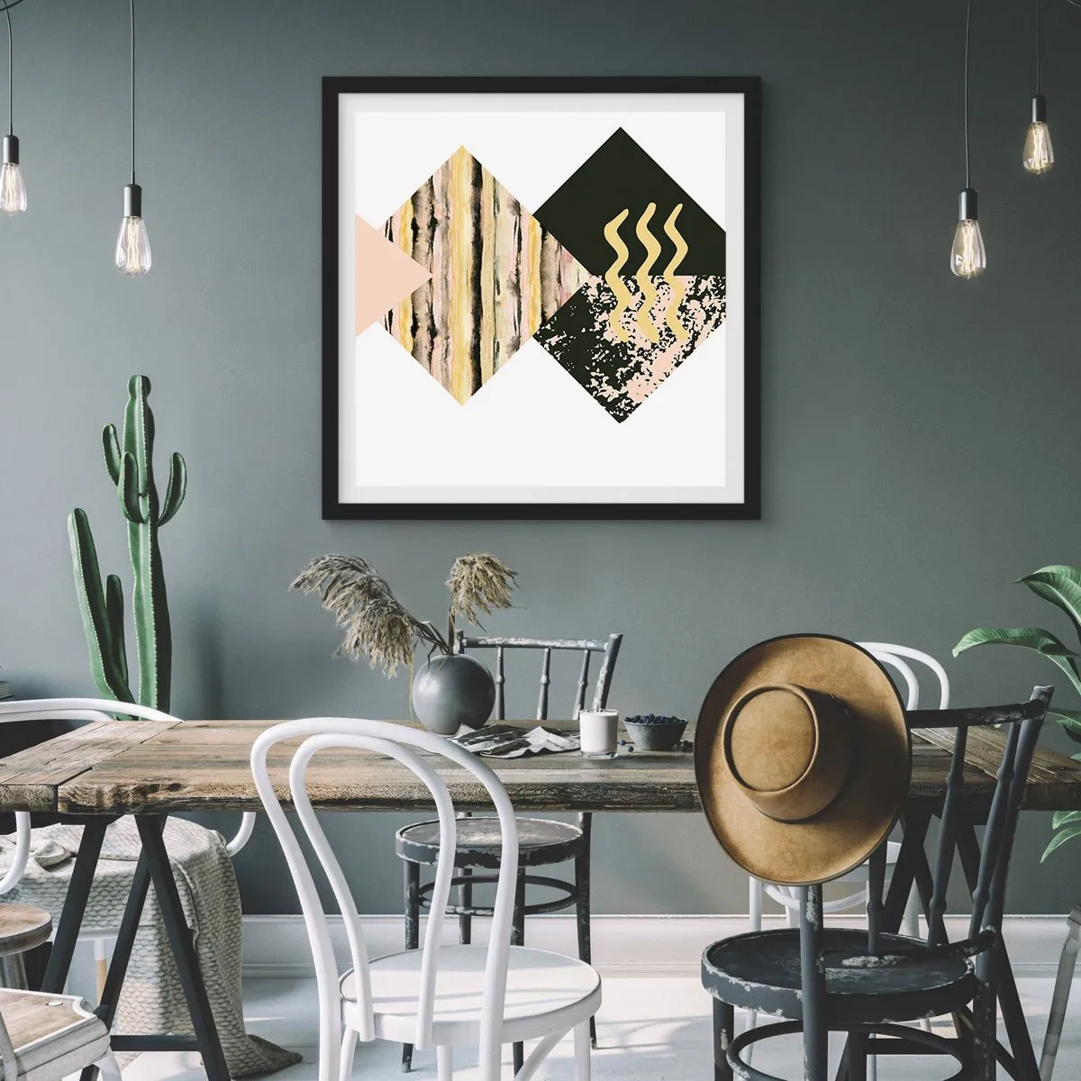 Affisch i svart ram - Inte så enkelt - 40x40 cm