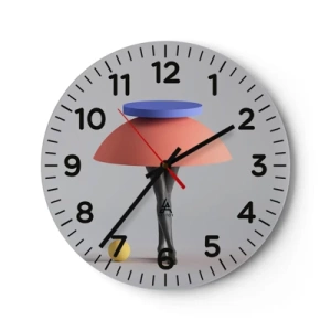 Väggklocka - Klocka på glas - Surrealistisk komposition - 40x40 cm