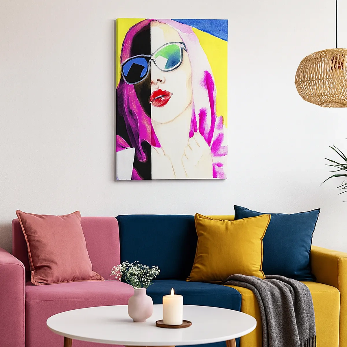 Canvastavla - Bild på duk - Jag är varken vit eller svart - 50x70 cm