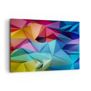 Canvastavla - Bild på duk - Regnbågsorigami - 100x70 cm