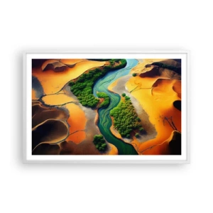 Affisch i vit ram - Livgivande flod - 91x61 cm