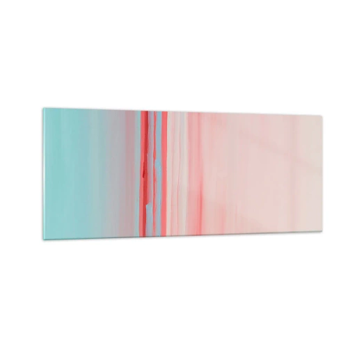 Glastavla - Bild på glas - Abstraktion i gryningen - 100x40 cm