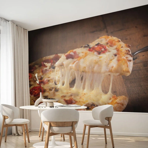 Fototapet Premium Sand - Italienska konstens mästerverk - Gastronomi, Pizza, Italien - 350x256 cm