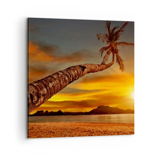 Canvastavla - Bild på duk - Exotisk semester, ett äventyr i Karibien - 60x60 cm