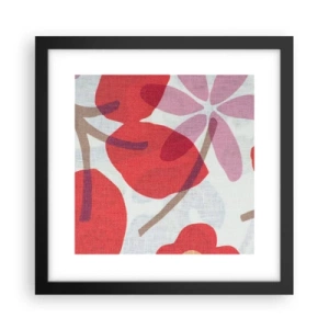 Affisch i svart ram - Blomsterkomposition i rosa - 30x30 cm
