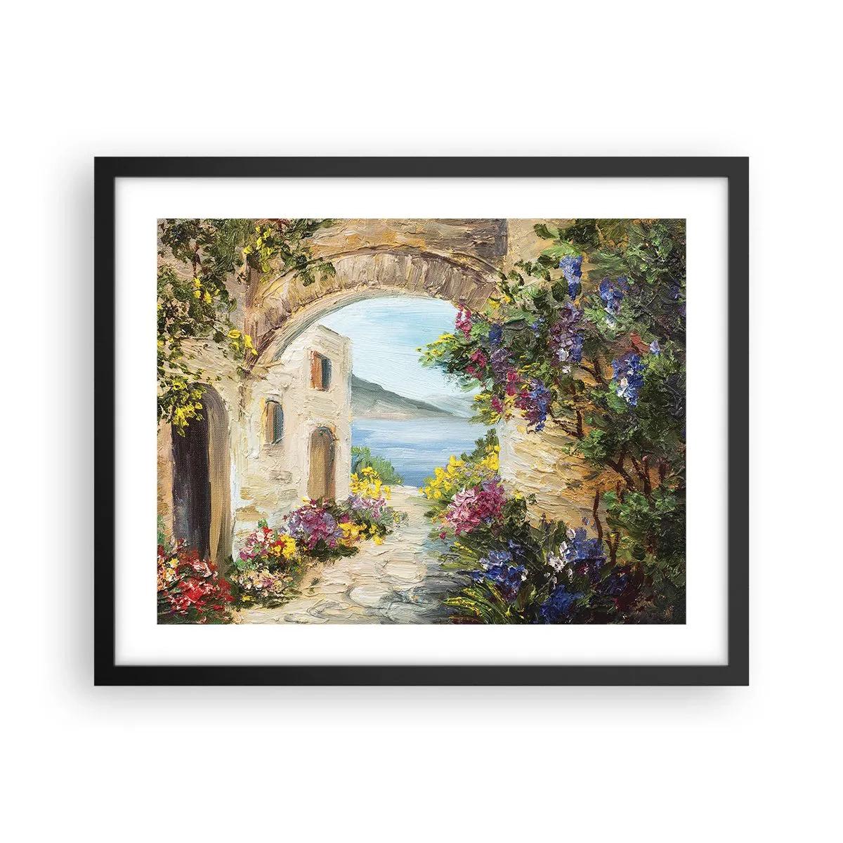 Affisch i svart ram - Kustprovinsens charm - 50x40 cm