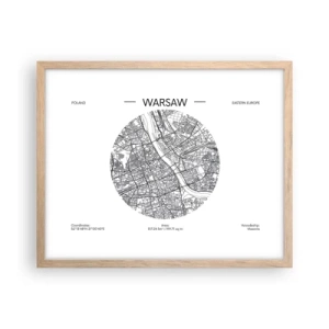 Affisch i ram av ljusek - Warszawas anatomi - 50x40 cm