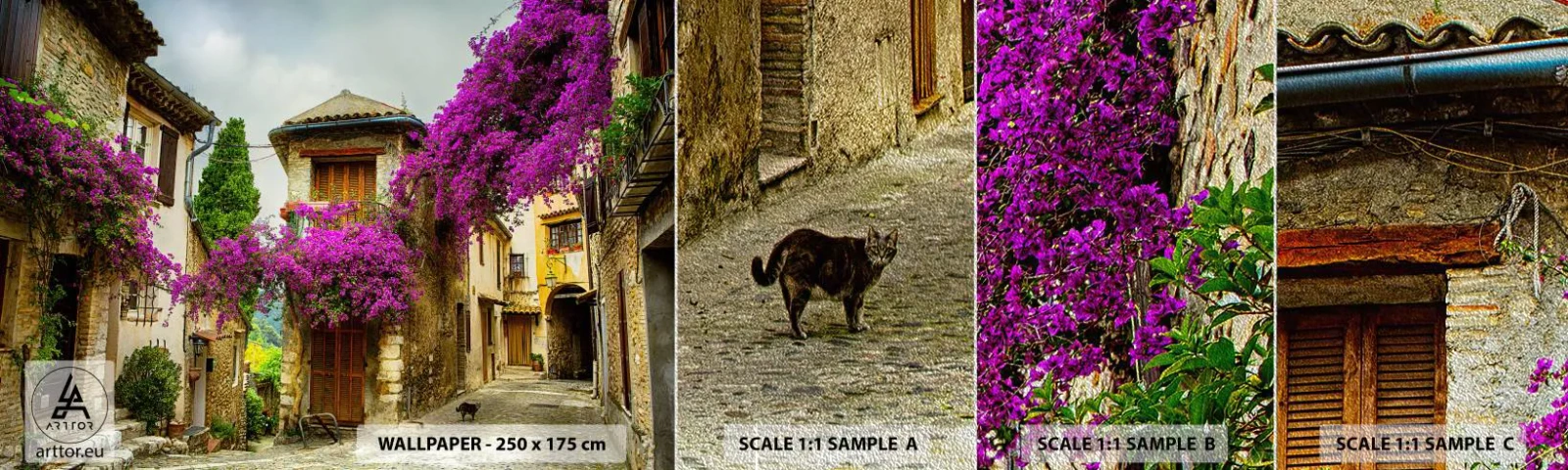 Provbit av fototapet Premium Sand - Under blommig baldakin - Landskap, Arkitektur, Stad - 100x30 cm