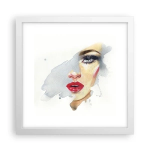 Affisch i vit ram - Reflektion i vattendroppe - 30x30 cm
