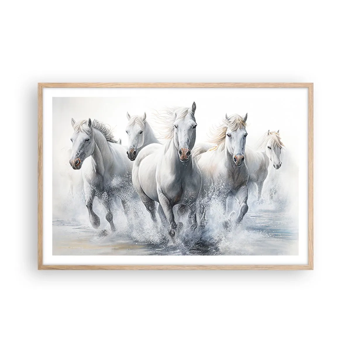 Affisch i ram av ljusek - Vit magi - 91x61 cm