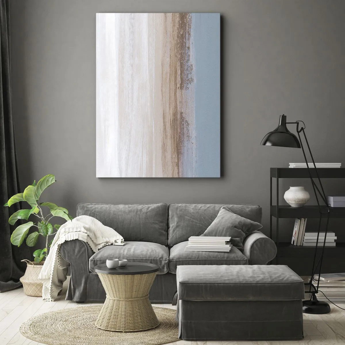 Canvastavla - Bild på duk - Tvetydigt landskap - 65x120 cm