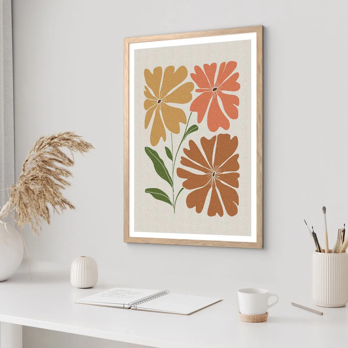 Affisch i ram av ljusek - Natur och geometri - 70x100 cm